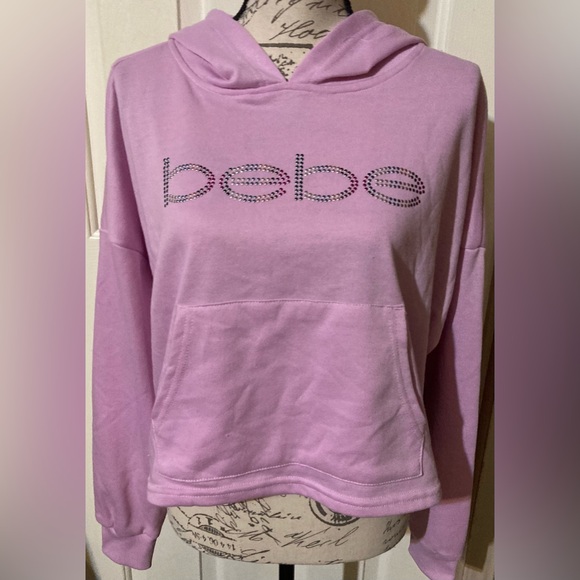 NWT Size Large BEBE Sport Rhinestone Pullover Hooded Sweatshirt - Picture 14 of 16